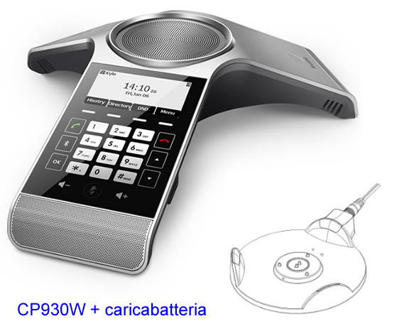 Yealink cp930w wireless batteria ricarica Yealink CP930w con caricabatteria
